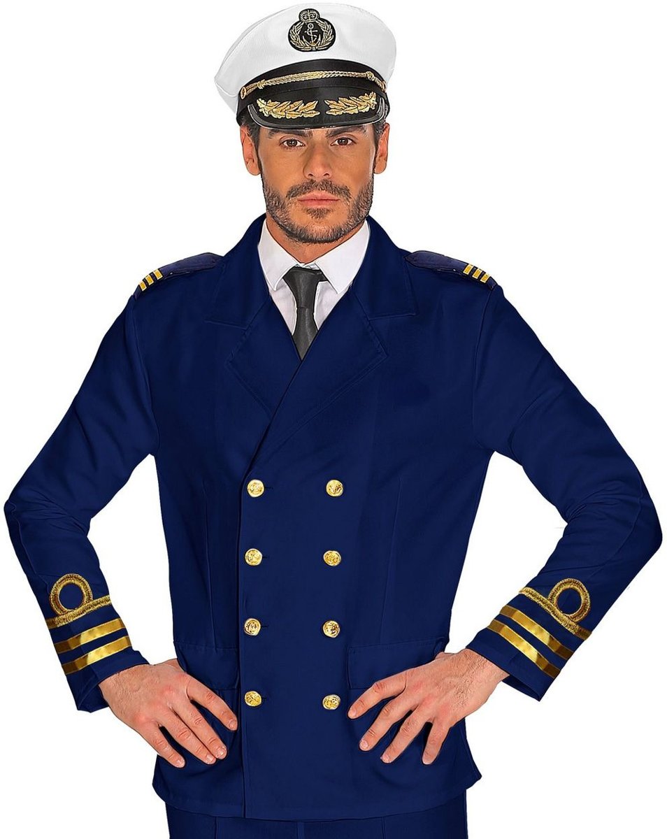 Kapitein & Matroos & Zeeman Kostuum | Jas Marine Officier Oorlogskruiser Man | Medium | Carnaval kostuum | Verkleedkleding